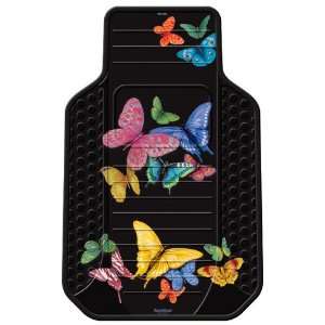   Butterflies Universal Fit Molded Front Floor Mat   Set of 2