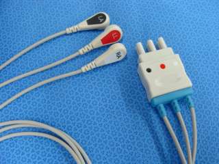 NEW 3 LEAD SNAP STYLE ECG LEADS FOR PHILLIPS/HP CABLES  