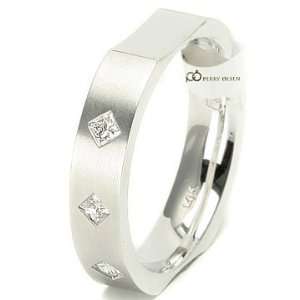   Gold Contemporary Square Shaped High End Mens Diamond Wedding Ring