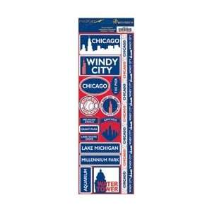  Reminisce Passports Die Cut Stickers 4.25X12 Sheet Chicago 