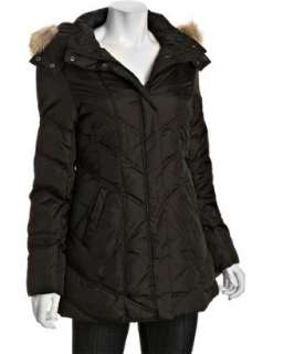 Marc New York black down coat with coyote fur trimmed hood   