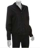 Gucci black guccissima nylon snap front windbreaker jacket style 