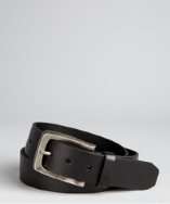 John Varvatos Star USA black leather oversized buckle belt style 