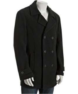Calvin Klein charcoal wool blend double breasted peacoat   up 