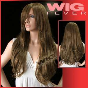69cm Long Dark Blonde Wavy Skin Top Fashion Wig W1684  