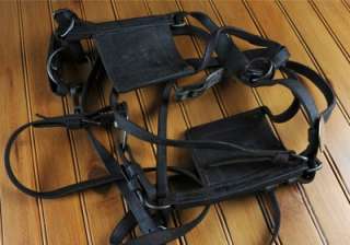 Antique WWI World War I Leather Mule Horse Wagon Harness Bridle Reins 