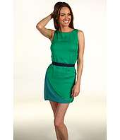 Halston Heritage Caped Back Dress W/1 Self Belt