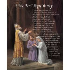Carded 8x10 Prints for Framing   Rules for a Happy Marriage   Linen 