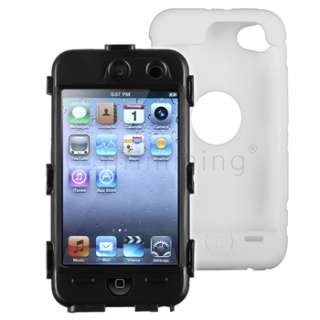 WHITE DELUXE 3 PIECES HARD SOFT CASE COVER SKIN FOR IPOD TOUCH 4 4G 