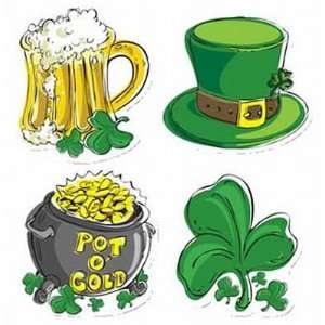  St. Patrick Day Cutouts, 4 Assorted Designs (24 Pack 