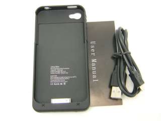 Black New 1900mA External Backup Battery Charger Case Black For Iphone 