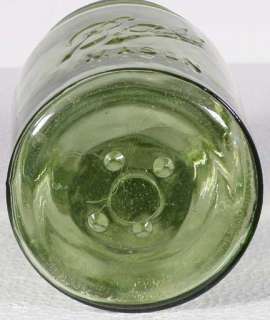 STRONG YELLOW GREEN Pint BALL MASON Fruit Jar BEADED NECK  