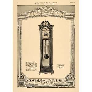  1919 Ad Grandfather Clock Colonial Company Zeeland 