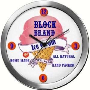  BLOCK 14 Inch Ice Cream Metal Clock Quartz Movement 