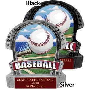  Resin Custom Baseball Trophies SILVER TROPHY/RED PLATE 6.5 