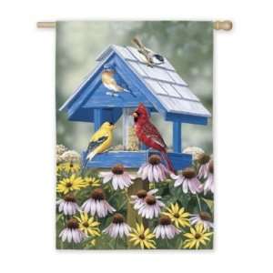    Silk Reflections Spring Birdhouse Accent Flag