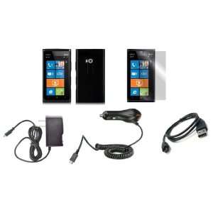 Nokia Lumia 900 (AT&T) Premium Combo Pack   Black TPU Gummy Shield 