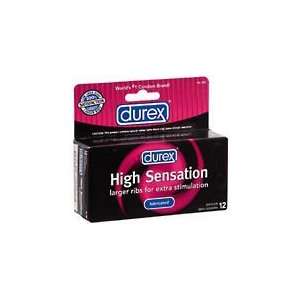  Durex High Sensation Condoms Lubricated Latex 12 ct 