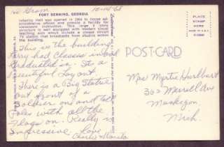 1968 Fort Benning Georgia Lusterchrome Postcard  