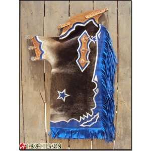 Bull Riding Soft Hair On Leather Rodeo Western Chaps  