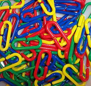 100 pc.Durable Plastic Counting C Chain Links Parrot Bird Toy Parts 
