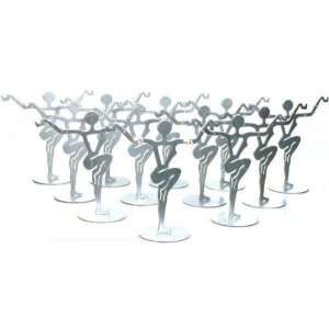  12 Silver Metal Earring Dancer Jewelry Showcase Display Stands 