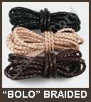 BRAIDED BOLO BOLA LEATHER CORD   PICK BY THE YARD  
