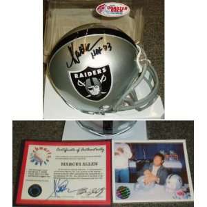  Marcus Allen Signed Raiders Mini Helmet w/HOF 03 Sports 