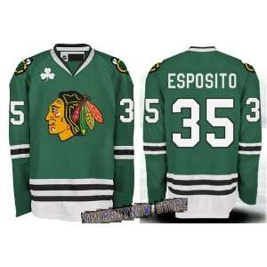  NHL Gear   Tony Esposito #35 Chicago Blackhawks Green Jersey Hockey 
