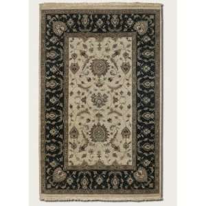 139 Area Rug Classic Persian Pattern in Ivory and Black 