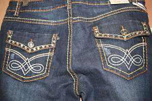 Liuces Jeans Crystal Button Back Flap NEW*  