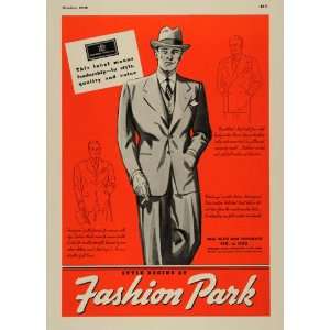  1936 Ad Suits Topcoats Fashion Park Tailor Men Business 