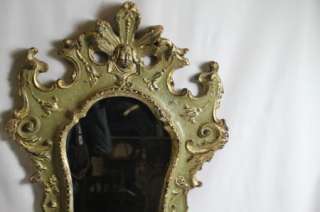 Authentic Antique Venetian Pair Hand Painted Mirrors, Circa 19th 
