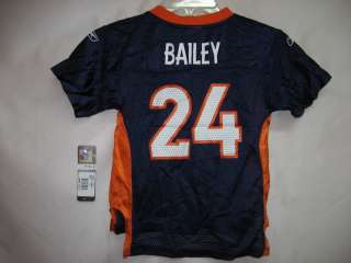Denver Broncos Champ Bailey Navy EQP NFL Kids Jersey Size 7 $  