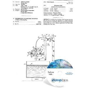  NEW Patent CD for METHOD FOR CLEANING BALL BEARINGS 