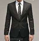 Cool Mens Slim Fit One Button Stylish Suit Black Z05(Jacket Only)