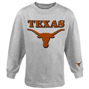  Texas Longhorns Youth Logo Stamp Long Sleeve T Shirt   Ash 