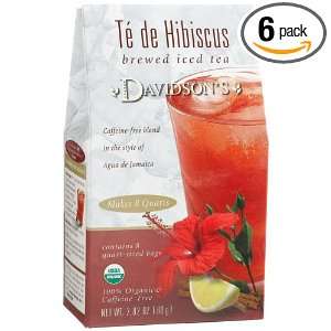 Davidsons Tea Brewed Iced T? De Hibiscus, 2.82 Ounce Boxes (Pack of 6 