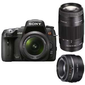   18 55mm F3.5 5.6 Lens with Sony SAL75300 Zoom Lens and SAL85F28