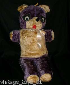 22 VINTAGE SUPERIOR TOY & AND NOVELTY PURPLE TEDDY BEAR STUFFED 