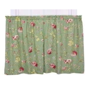 Ellis Curtain Coventry Medium Scale Floral 68 by 30 Inch Tailored Tier 