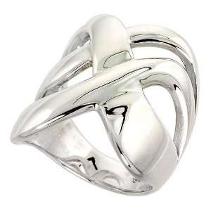 Sterling Silver Flawless Quality High Polished Freeform Ring 1 (25 mm 