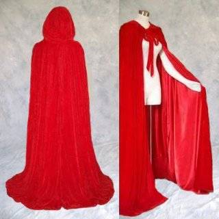 Lined Red Velvet Cloak   Medieval Renaissance Victorian Costume by 