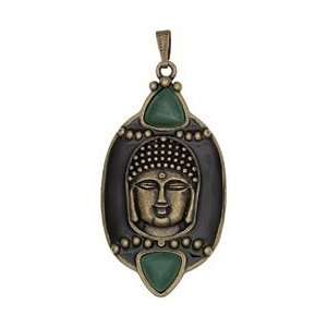 Blue Moon Orient Express Metal Pendant 1/Pkg Enamel Buddha Antique 