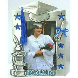   Graduation Cap & Blue Tassel, Blue String on Diploma