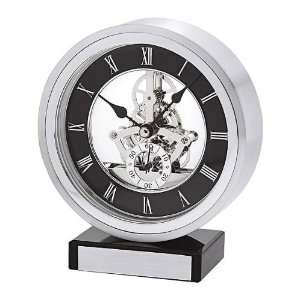   Omni Brushed Aluminum 6 1/4 High Bulova Mantel Clock