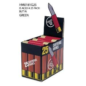   HM0181G25 , HallMark   12 Gauge Shotgun Shell Knife   Green   25 pcs