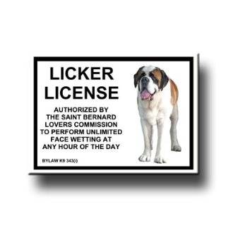 Saint Bernard Licker License Fridge Magnet