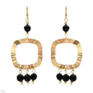 Made in Italy Stylish Earrings With Genuine Onyxes Beautifully 