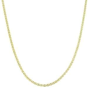  10k Yellow Gold 16 inch Pave Flat Mariner Chain Necklace Jewelry